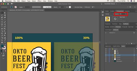 how to change the transparency of an image in illustrator