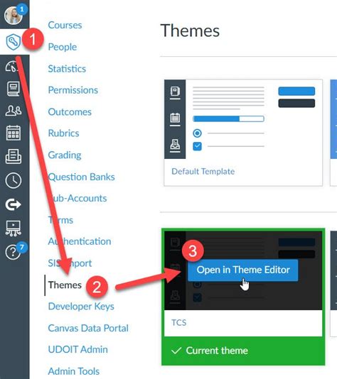 how to change theme on canvas
