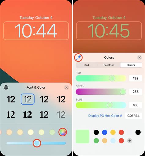 how to change time color on iphone screen