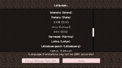 how to change to pirate language on minecraft java