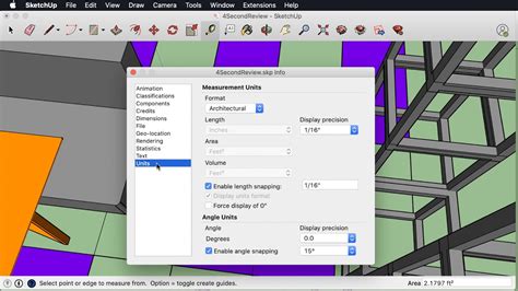 how to change units in sketchup mac