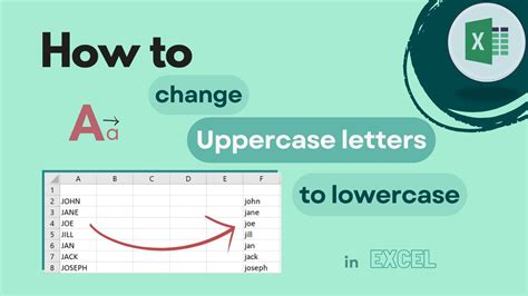 how to change upper case letters to lowercase in excel