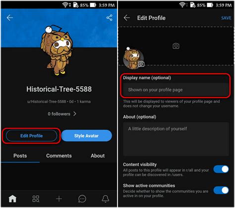 how to change username on reddit app