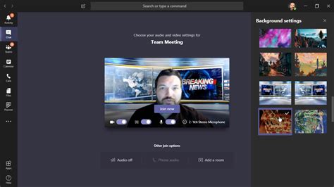 how to change video background in teams on browser