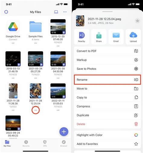 how to change video file name in mobile