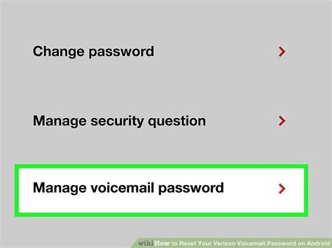 how to change voicemail password on android verizon