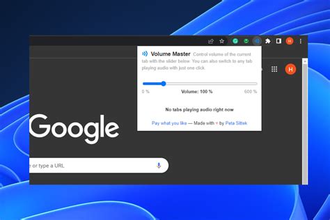 how to change volume on chrome tab
