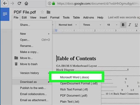 how to change word document to pdf on computer