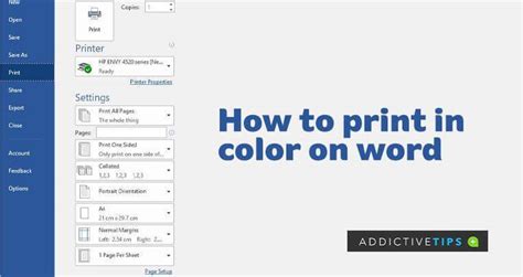 how to change word document to print in color