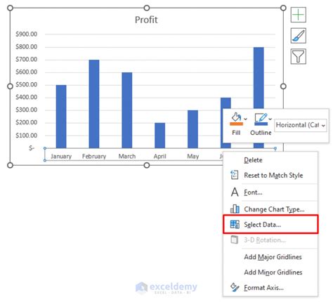 how to change x axis values in excel bar chart