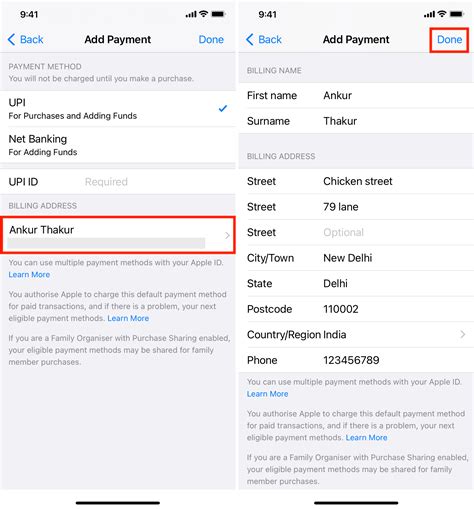 how to change your address in apple pay