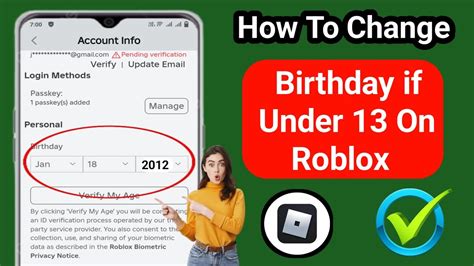 how to change your birthday on roblox under 13 mobile without