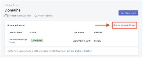 how to change your domain on shopify