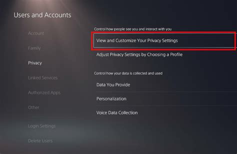 how to change your privacy settings on ps5