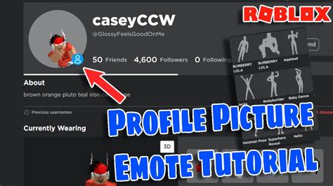 how to change your profile emote on roblox mobile
