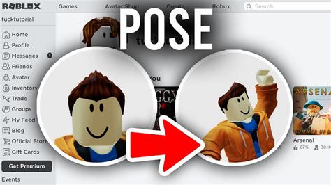 how to change your profile pose in roblox pc