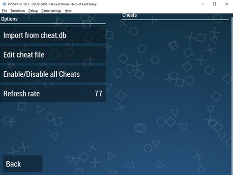 how to cheat on psp emulator