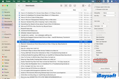 how to check application size on mac