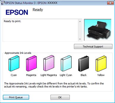 how to check color levels in epson printer