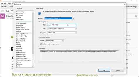 how to check color profile in acrobat