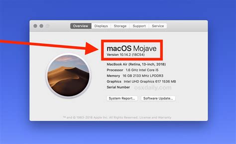 how to check current os version on mac
