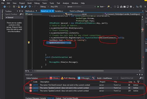 how to check error code in visual studio