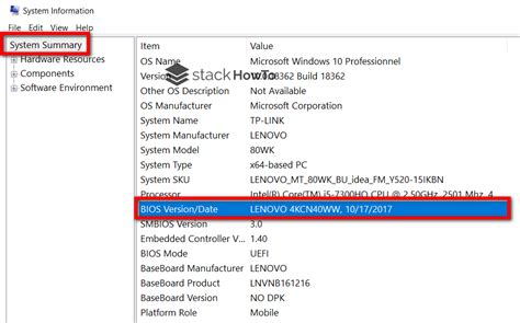 how to check firmware on windows 10