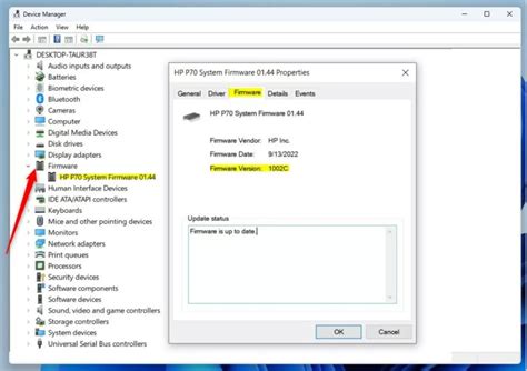 how to check firmware version in windows