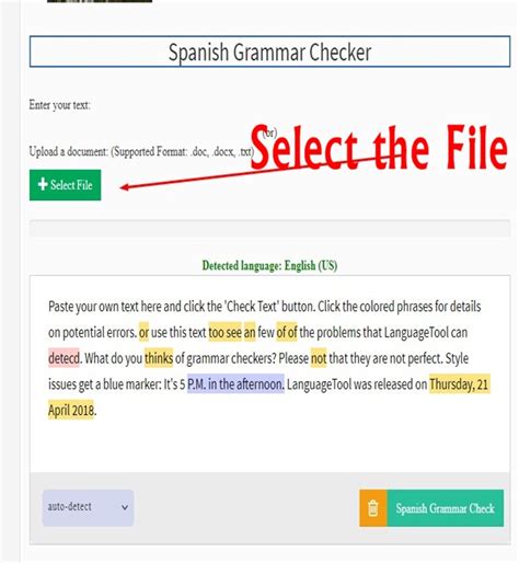 how to check if spanish grammar is correct