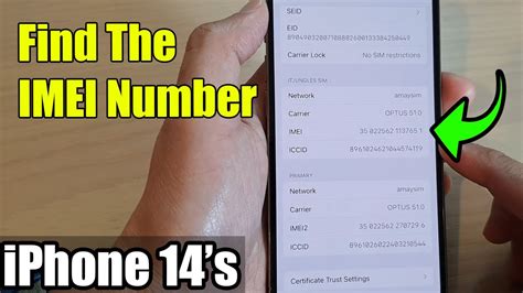 how to check imei number on iphone 14 pro max