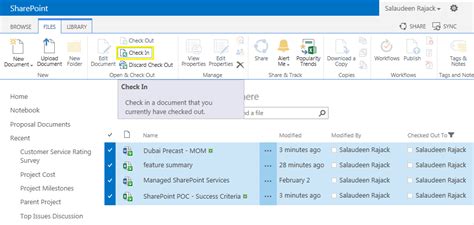 how to check in a word document in sharepoint