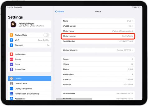 how to check ipad model with serial number