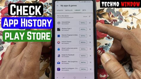 how to check old installed apps in play store