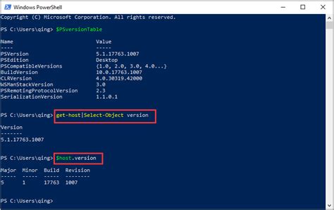 how to check os version in windows powershell