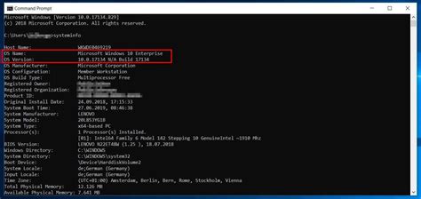 how to check os version in windows through command line