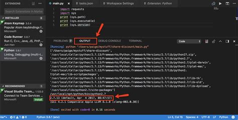 how to check python version in visual studio