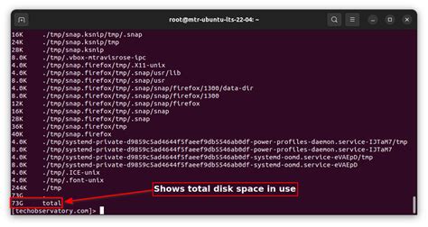 how to check root directory space in linux