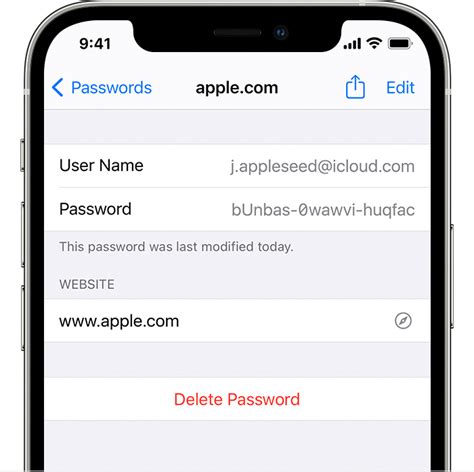 how to check saved passwords in apple id