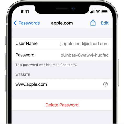 how to check saved passwords on apple id