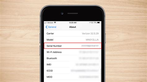 how to check serial number on iphone 7