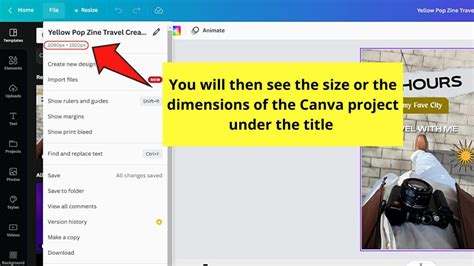 how to check size of canva design