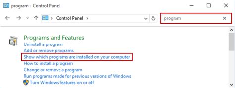 how to check software installed on windows 10