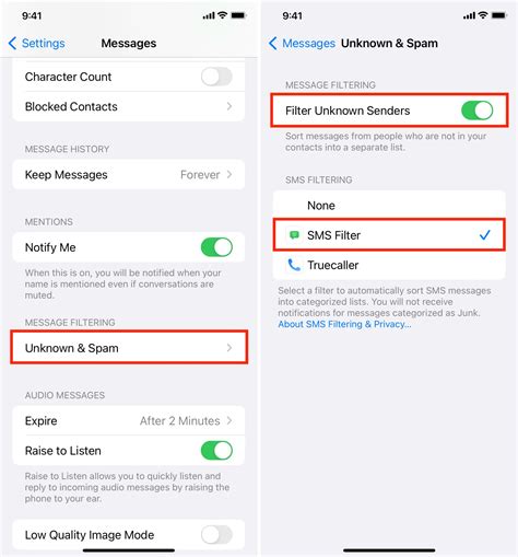 how to check spam filter on iphone
