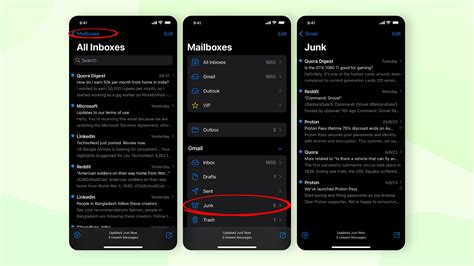 how to check spam folder on iphone mail