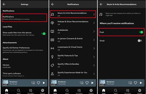 how to check spotify notifications