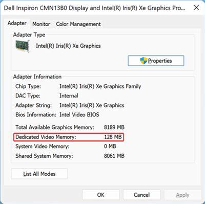 how to check video memory on pc