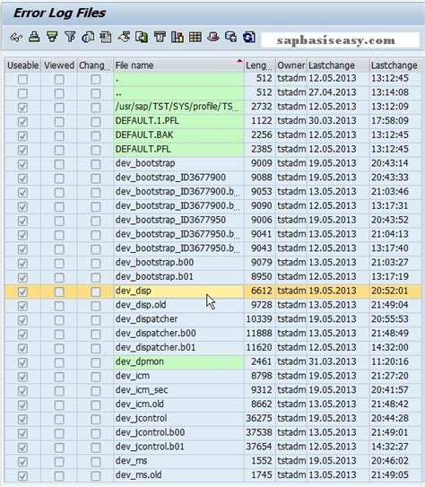 how to check work process trace in sap