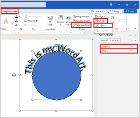 how to circle text in word mac