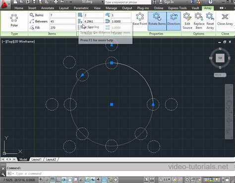 how to circular array in autocad