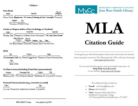 how to cite a pamphlet mla in text
